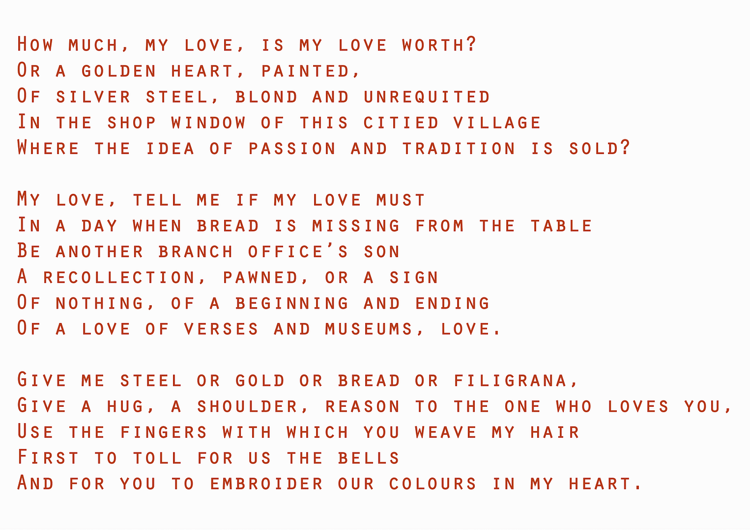 How much, my love, is my love worth – Poetry – Emanuel Fernandes Pinheiro